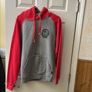 Red and Gray Hoodie with Logo